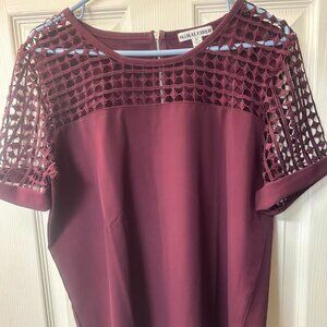 Burgandy Short Sleeve Blouse-Moral Fiber Size Xl-NWNT